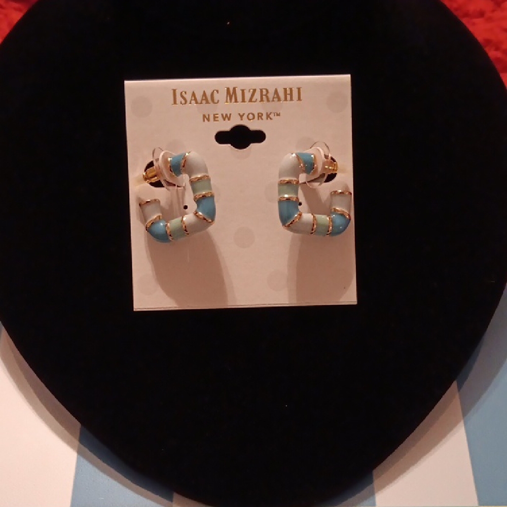 Isaac Mizrahi Turquoise and Gold Earrings